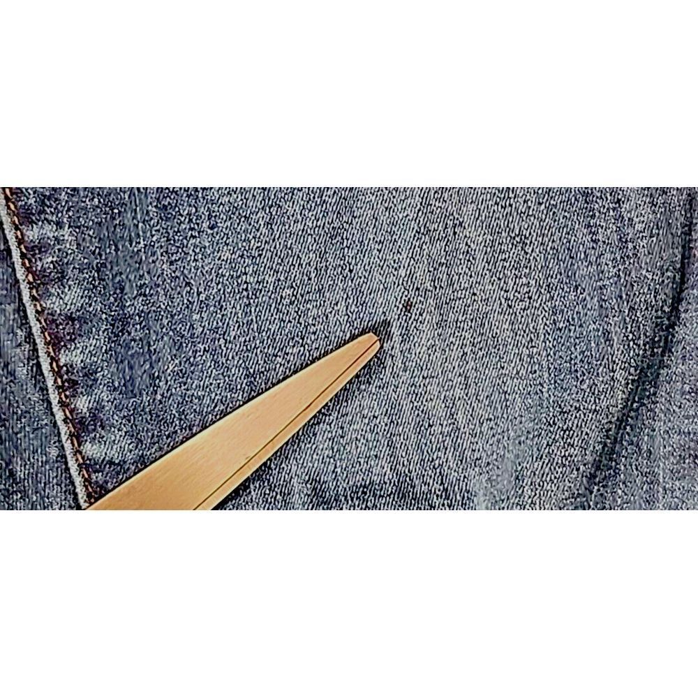 Enjean Raw Hem Crop Distress Jeans Womens Size 3 Jr Stretch Dark Wash Skinny - Picture 11 of 15